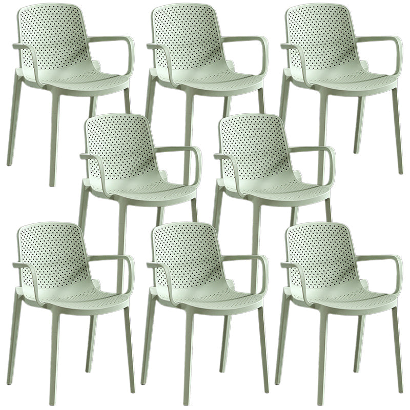 Contemporary Plastic Chair Parsons Chair in Matte Finish for Home Green 8 Piece Set Clearhalo 'Dining Chairs' 'Dining Tables & Seating' 'dining_chair' 'furn' 'furn_dining_chair' 'Furniture' 'Kitchen & Dining Furniture' 5408911