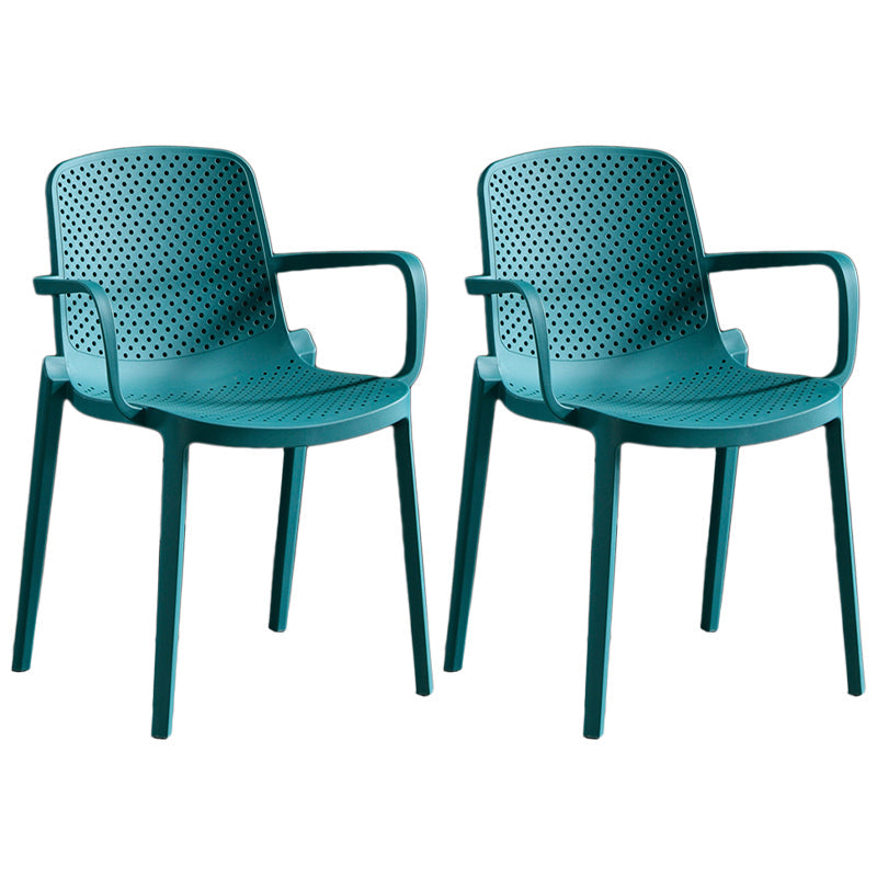 Contemporary Plastic Chair Parsons Chair in Matte Finish for Home Aqua 2 Piece Set Clearhalo 'Dining Chairs' 'Dining Tables & Seating' 'dining_chair' 'furn' 'furn_dining_chair' 'Furniture' 'Kitchen & Dining Furniture' 5408912