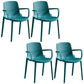 Contemporary Plastic Chair Parsons Chair in Matte Finish for Home Aqua 4 Piece Set Clearhalo 'Dining Chairs' 'Dining Tables & Seating' 'dining_chair' 'furn' 'furn_dining_chair' 'Furniture' 'Kitchen & Dining Furniture' 5408913