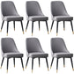 Glam Faux Leather Dining Chair Parsons Chair with Steel Legs in Matte Finish for Home
