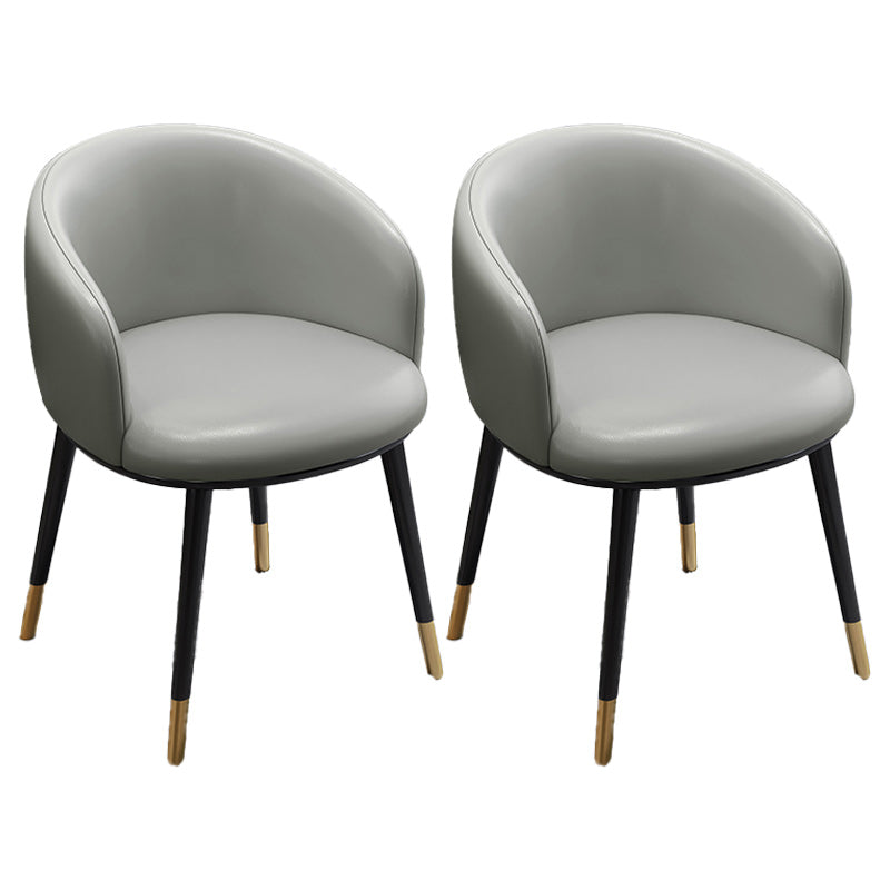 Eigentijdse eetkamerstoel lederen eetkamerstoel met zwarte benen