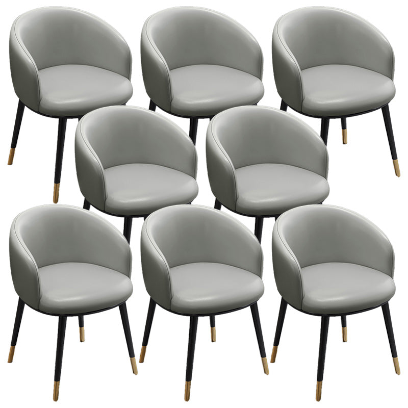 Eigentijdse eetkamerstoel lederen eetkamerstoel met zwarte benen