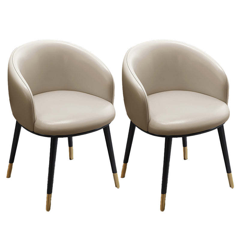 Eigentijdse eetkamerstoel lederen eetkamerstoel met zwarte benen