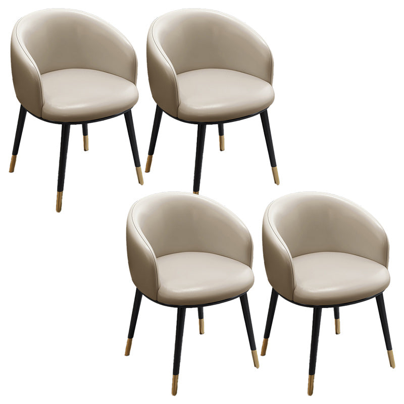 Eigentijdse eetkamerstoel lederen eetkamerstoel met zwarte benen