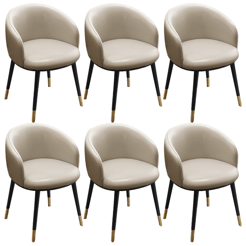 Eigentijdse eetkamerstoel lederen eetkamerstoel met zwarte benen