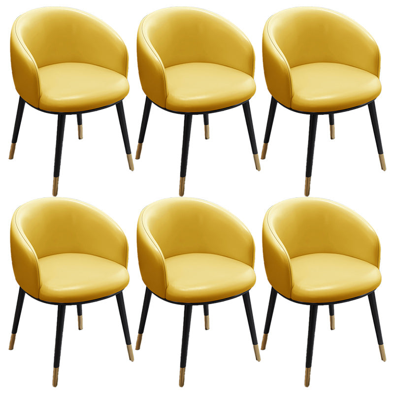 Eigentijdse eetkamerstoel lederen eetkamerstoel met zwarte benen