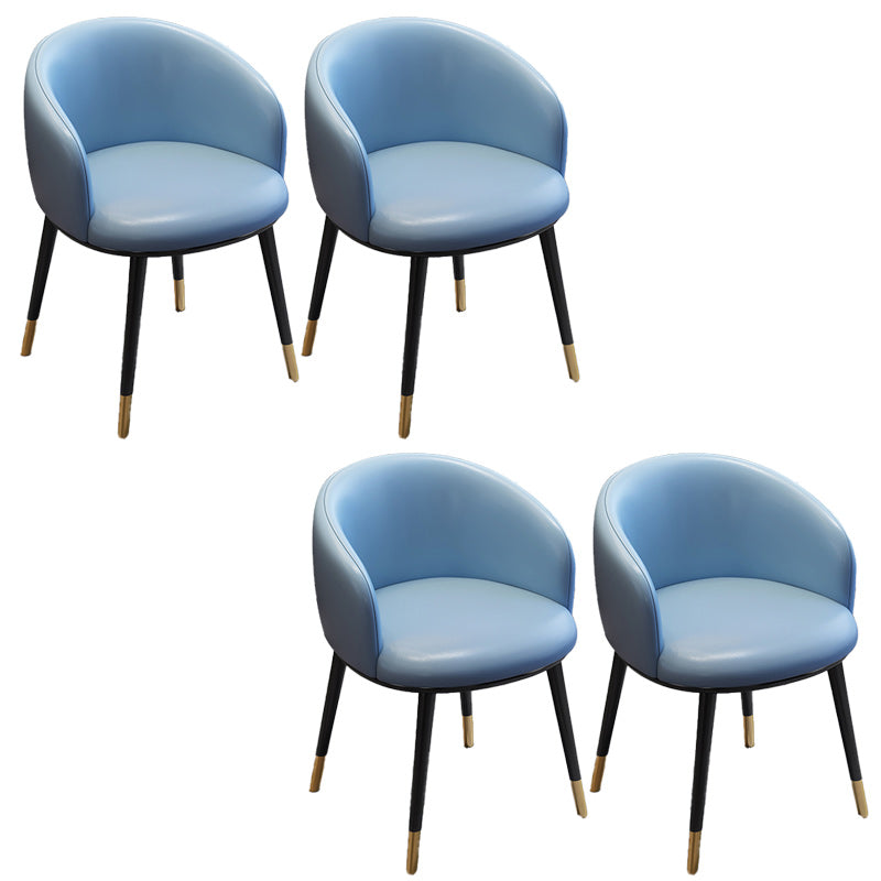 Eigentijdse eetkamerstoel lederen eetkamerstoel met zwarte benen