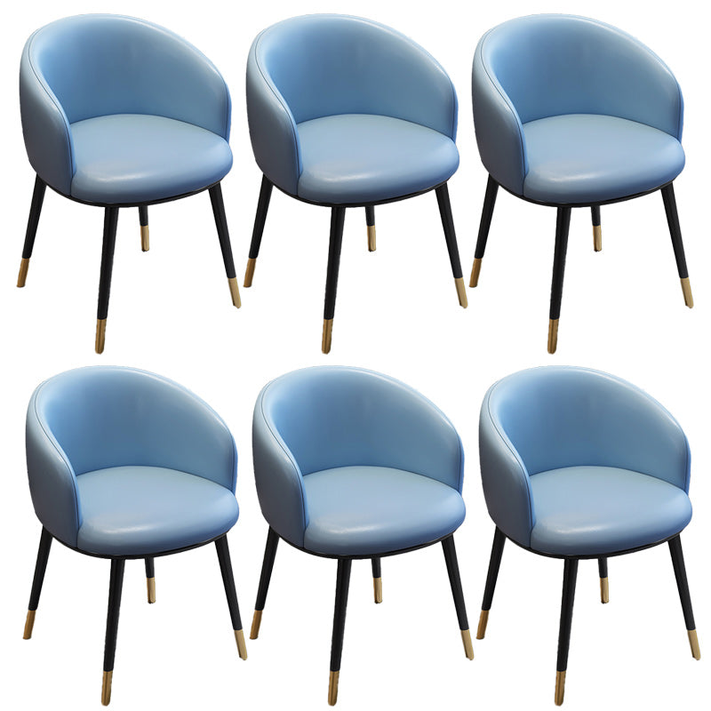 Eigentijdse eetkamerstoel lederen eetkamerstoel met zwarte benen