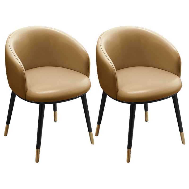 Eigentijdse eetkamerstoel lederen eetkamerstoel met zwarte benen