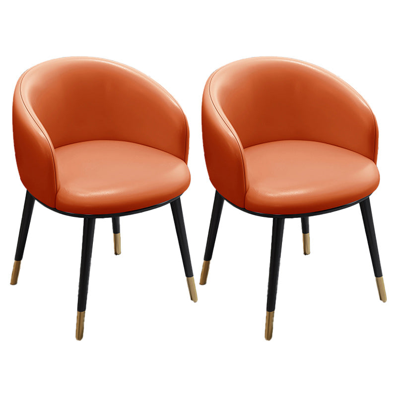 Eigentijdse eetkamerstoel lederen eetkamerstoel met zwarte benen