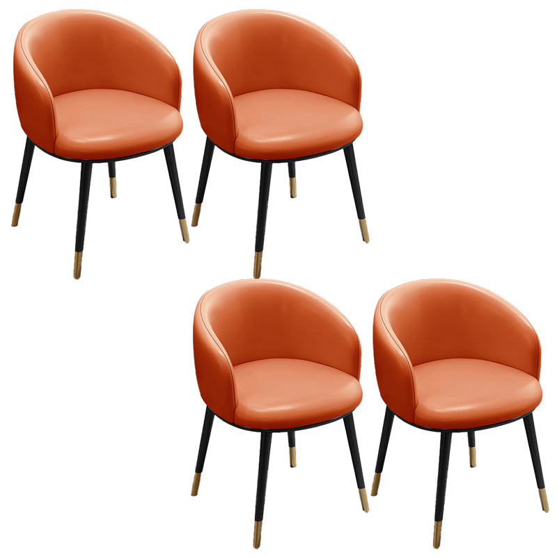 Eigentijdse eetkamerstoel lederen eetkamerstoel met zwarte benen