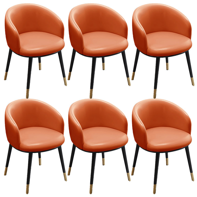 Eigentijdse eetkamerstoel lederen eetkamerstoel met zwarte benen