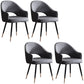Glam PU Leather Dining Chairs Open Back Dining Side Furniture in Matte Finish Dark Gray 4 Piece Set Clearhalo 'Dining Chairs' 'Dining Tables & Seating' 'dining_chair' 'furn' 'furn_dining_chair' 'Furniture' 'Kitchen & Dining Furniture' 5409085
