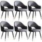 Glam PU Leather Dining Chairs Open Back Dining Side Furniture in Matte Finish Dark Gray 6 Piece Set Clearhalo 'Dining Chairs' 'Dining Tables & Seating' 'dining_chair' 'furn' 'furn_dining_chair' 'Furniture' 'Kitchen & Dining Furniture' 5409086