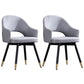 Glam PU Leather Dining Chairs Open Back Dining Side Furniture in Matte Finish Light Gray 2 Piece Set Clearhalo 'Dining Chairs' 'Dining Tables & Seating' 'dining_chair' 'furn' 'furn_dining_chair' 'Furniture' 'Kitchen & Dining Furniture' 5409090