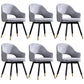 Glam PU Leather Dining Chairs Open Back Dining Side Furniture in Matte Finish Light Gray 6 Piece Set Clearhalo 'Dining Chairs' 'Dining Tables & Seating' 'dining_chair' 'furn' 'furn_dining_chair' 'Furniture' 'Kitchen & Dining Furniture' 5409095