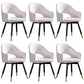Glam PU Leather Dining Chairs Open Back Dining Side Furniture in Matte Finish White 6 Piece Set Clearhalo 'Dining Chairs' 'Dining Tables & Seating' 'dining_chair' 'furn' 'furn_dining_chair' 'Furniture' 'Kitchen & Dining Furniture' 5409102