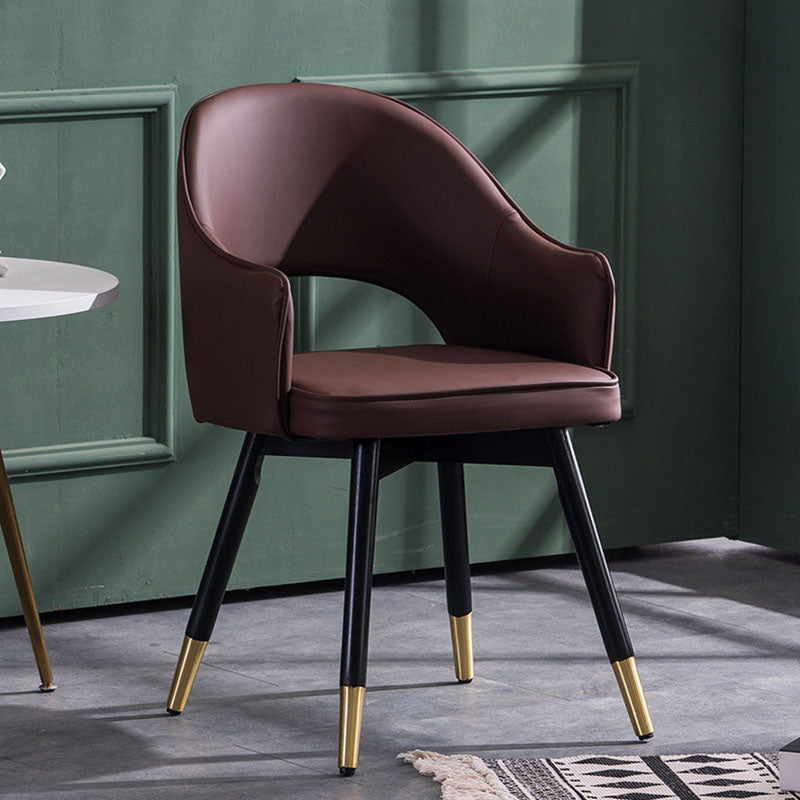 Glam PU Leather Dining Chairs Open Back Dining Side Furniture in Matte Finish Clearhalo 'Dining Chairs' 'Dining Tables & Seating' 'dining_chair' 'furn' 'furn_dining_chair' 'Furniture' 'Kitchen & Dining Furniture' 5409103
