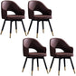 Glam PU Leather Dining Chairs Open Back Dining Side Furniture in Matte Finish Coffee 4 Piece Set Clearhalo 'Dining Chairs' 'Dining Tables & Seating' 'dining_chair' 'furn' 'furn_dining_chair' 'Furniture' 'Kitchen & Dining Furniture' 5409108