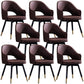 Glam PU Leather Dining Chairs Open Back Dining Side Furniture in Matte Finish Coffee 8 Piece Set Clearhalo 'Dining Chairs' 'Dining Tables & Seating' 'dining_chair' 'furn' 'furn_dining_chair' 'Furniture' 'Kitchen & Dining Furniture' 5409112