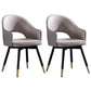Glam PU Leather Dining Chairs Open Back Dining Side Furniture in Matte Finish Silver Gray 2 Piece Set Clearhalo 'Dining Chairs' 'Dining Tables & Seating' 'dining_chair' 'furn' 'furn_dining_chair' 'Furniture' 'Kitchen & Dining Furniture' 5409117