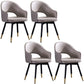 Glam PU Leather Dining Chairs Open Back Dining Side Furniture in Matte Finish Silver Gray 4 Piece Set Clearhalo 'Dining Chairs' 'Dining Tables & Seating' 'dining_chair' 'furn' 'furn_dining_chair' 'Furniture' 'Kitchen & Dining Furniture' 5409118