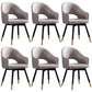Glam PU Leather Dining Chairs Open Back Dining Side Furniture in Matte Finish Silver Gray 6 Piece Set Clearhalo 'Dining Chairs' 'Dining Tables & Seating' 'dining_chair' 'furn' 'furn_dining_chair' 'Furniture' 'Kitchen & Dining Furniture' 5409119