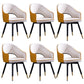Glam PU Leather Dining Chairs Open Back Dining Side Furniture in Matte Finish Yellow White 6 Piece Set Clearhalo 'Dining Chairs' 'Dining Tables & Seating' 'dining_chair' 'furn' 'furn_dining_chair' 'Furniture' 'Kitchen & Dining Furniture' 5409123