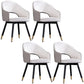 Glam PU Leather Dining Chairs Open Back Dining Side Furniture in Matte Finish Gray-White 4 Piece Set Clearhalo 'Dining Chairs' 'Dining Tables & Seating' 'dining_chair' 'furn' 'furn_dining_chair' 'Furniture' 'Kitchen & Dining Furniture' 5409126