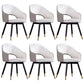 Glam PU Leather Dining Chairs Open Back Dining Side Furniture in Matte Finish Gray-White 6 Piece Set Clearhalo 'Dining Chairs' 'Dining Tables & Seating' 'dining_chair' 'furn' 'furn_dining_chair' 'Furniture' 'Kitchen & Dining Furniture' 5409127
