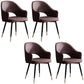 Glam PU Leather Dining Chairs Open Back Dining Side Furniture in Matte Finish Dark Coffee 4 Piece Set Clearhalo 'Dining Chairs' 'Dining Tables & Seating' 'dining_chair' 'furn' 'furn_dining_chair' 'Furniture' 'Kitchen & Dining Furniture' 5409130