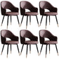 Glam PU Leather Dining Chairs Open Back Dining Side Furniture in Matte Finish Dark Coffee 6 Piece Set Clearhalo 'Dining Chairs' 'Dining Tables & Seating' 'dining_chair' 'furn' 'furn_dining_chair' 'Furniture' 'Kitchen & Dining Furniture' 5409131