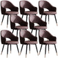 Glam PU Leather Dining Chairs Open Back Dining Side Furniture in Matte Finish Dark Coffee 8 Piece Set Clearhalo 'Dining Chairs' 'Dining Tables & Seating' 'dining_chair' 'furn' 'furn_dining_chair' 'Furniture' 'Kitchen & Dining Furniture' 5409132