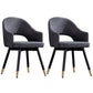Glam PU Leather Dining Chairs Open Back Dining Side Furniture in Matte Finish Dark Gray-Black 2 Piece Set Clearhalo 'Dining Chairs' 'Dining Tables & Seating' 'dining_chair' 'furn' 'furn_dining_chair' 'Furniture' 'Kitchen & Dining Furniture' 5409133