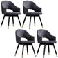 Glam PU Leather Dining Chairs Open Back Dining Side Furniture in Matte Finish Dark Gray-Black 4 Piece Set Clearhalo 'Dining Chairs' 'Dining Tables & Seating' 'dining_chair' 'furn' 'furn_dining_chair' 'Furniture' 'Kitchen & Dining Furniture' 5409134