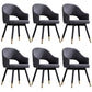Glam PU Leather Dining Chairs Open Back Dining Side Furniture in Matte Finish Dark Gray-Black 6 Piece Set Clearhalo 'Dining Chairs' 'Dining Tables & Seating' 'dining_chair' 'furn' 'furn_dining_chair' 'Furniture' 'Kitchen & Dining Furniture' 5409135