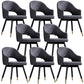 Glam PU Leather Dining Chairs Open Back Dining Side Furniture in Matte Finish Dark Gray-Black 8 Piece Set Clearhalo 'Dining Chairs' 'Dining Tables & Seating' 'dining_chair' 'furn' 'furn_dining_chair' 'Furniture' 'Kitchen & Dining Furniture' 5409136