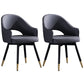 Glam PU Leather Dining Chairs Open Back Dining Side Furniture in Matte Finish Dark Gray-White 2 Piece Set Clearhalo 'Dining Chairs' 'Dining Tables & Seating' 'dining_chair' 'furn' 'furn_dining_chair' 'Furniture' 'Kitchen & Dining Furniture' 5409137