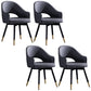 Glam PU Leather Dining Chairs Open Back Dining Side Furniture in Matte Finish Dark Gray-White 4 Piece Set Clearhalo 'Dining Chairs' 'Dining Tables & Seating' 'dining_chair' 'furn' 'furn_dining_chair' 'Furniture' 'Kitchen & Dining Furniture' 5409138