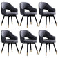 Glam PU Leather Dining Chairs Open Back Dining Side Furniture in Matte Finish Dark Gray-White 6 Piece Set Clearhalo 'Dining Chairs' 'Dining Tables & Seating' 'dining_chair' 'furn' 'furn_dining_chair' 'Furniture' 'Kitchen & Dining Furniture' 5409139