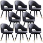 Glam PU Leather Dining Chairs Open Back Dining Side Furniture in Matte Finish Dark Gray-White 8 Piece Set Clearhalo 'Dining Chairs' 'Dining Tables & Seating' 'dining_chair' 'furn' 'furn_dining_chair' 'Furniture' 'Kitchen & Dining Furniture' 5409140