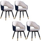 Glam PU Leather Dining Chairs Open Back Dining Side Furniture in Matte Finish Dark Blue-White 4 Piece Set Clearhalo 'Dining Chairs' 'Dining Tables & Seating' 'dining_chair' 'furn' 'furn_dining_chair' 'Furniture' 'Kitchen & Dining Furniture' 5409142