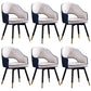 Glam PU Leather Dining Chairs Open Back Dining Side Furniture in Matte Finish Dark Blue-White 6 Piece Set Clearhalo 'Dining Chairs' 'Dining Tables & Seating' 'dining_chair' 'furn' 'furn_dining_chair' 'Furniture' 'Kitchen & Dining Furniture' 5409143