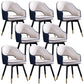 Glam PU Leather Dining Chairs Open Back Dining Side Furniture in Matte Finish Dark Blue-White 8 Piece Set Clearhalo 'Dining Chairs' 'Dining Tables & Seating' 'dining_chair' 'furn' 'furn_dining_chair' 'Furniture' 'Kitchen & Dining Furniture' 5409144