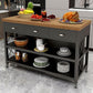 Modern Rolling Kitchen Cart Wood Rectangular Kitchen Island Cart with Drawer