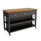Modern Rolling Kitchen Cart Wood Rectangular Kitchen Island Cart with Drawer
