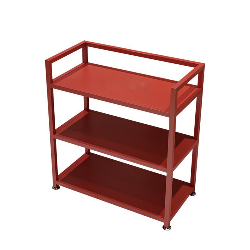 25.59"H Modern Stationary Prep Table Metal Prep Table for Home Use Red Clearhalo 'furn' 'furn_kitchen_islands_carts' 'Furniture' 'Kitchen & Dining Furniture' 'Kitchen Islands & Carts' 'kitchen_islands_carts' 5409174