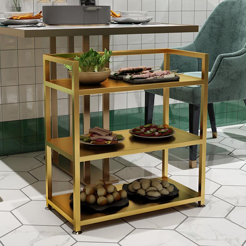 25.59"H Modern Stationary Prep Table Metal Prep Table for Home Use Clearhalo 'furn' 'furn_kitchen_islands_carts' 'Furniture' 'Kitchen & Dining Furniture' 'Kitchen Islands & Carts' 'kitchen_islands_carts' 5409181