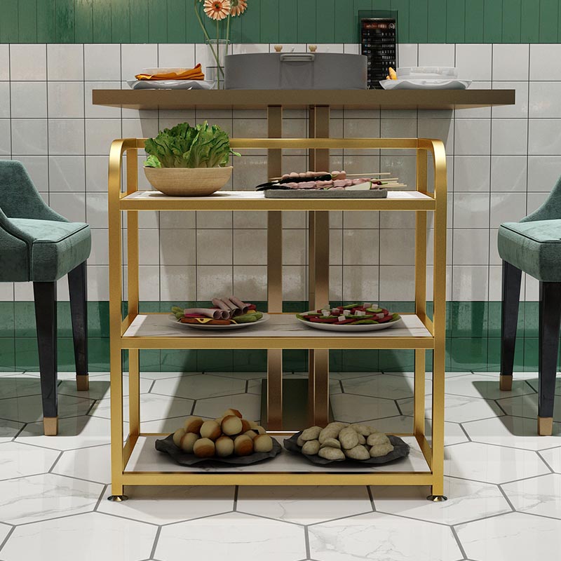 25.59"H Modern Stationary Prep Table Metal Prep Table for Home Use Clearhalo 'furn' 'furn_kitchen_islands_carts' 'Furniture' 'Kitchen & Dining Furniture' 'Kitchen Islands & Carts' 'kitchen_islands_carts' 5409193