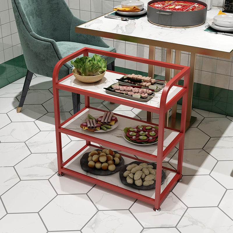 25.59"H Stationary Modern Prep Table Metal Prep Table for Home Use